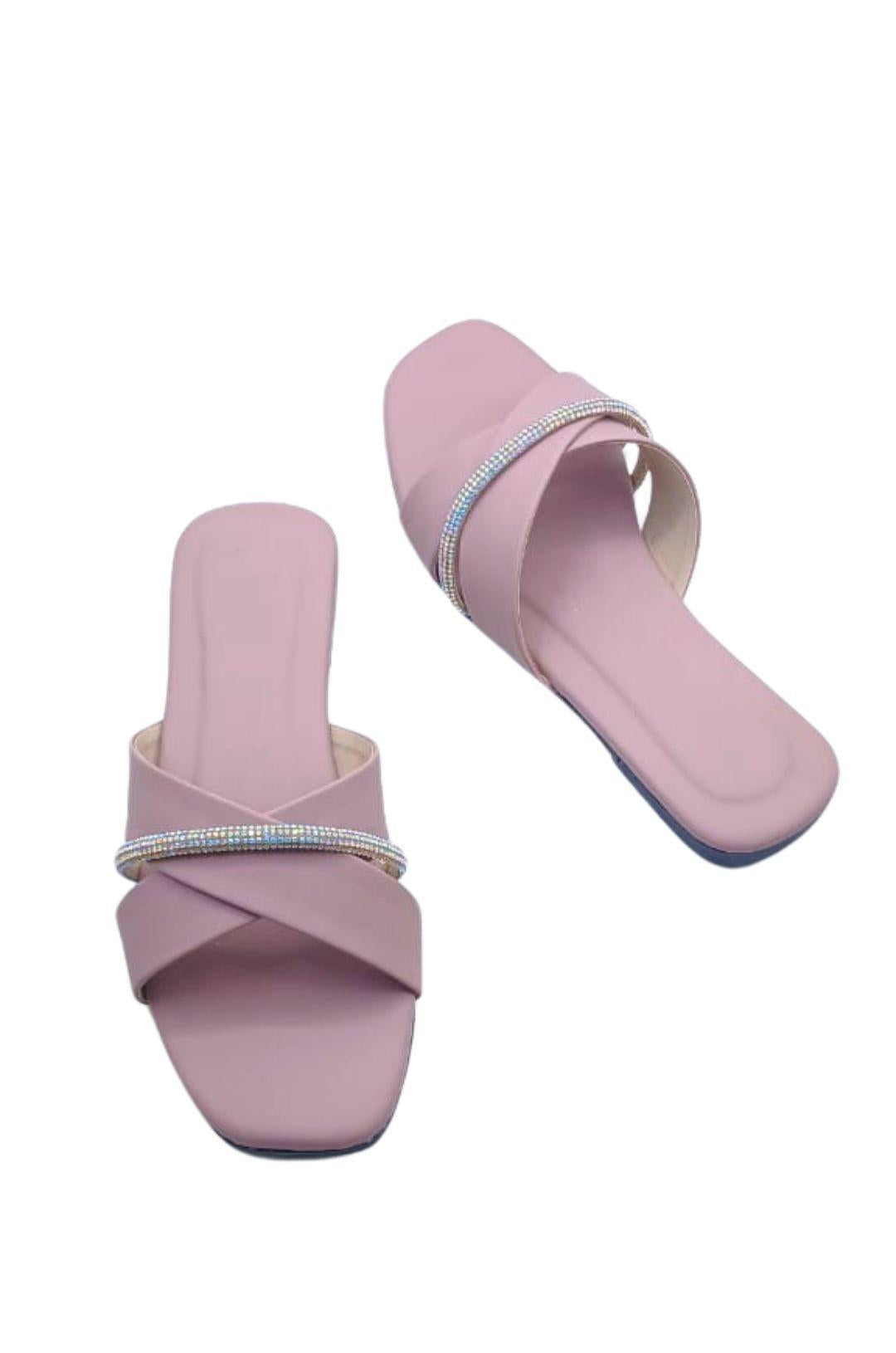 Stylish Women's Pink Rexine Casual Flats