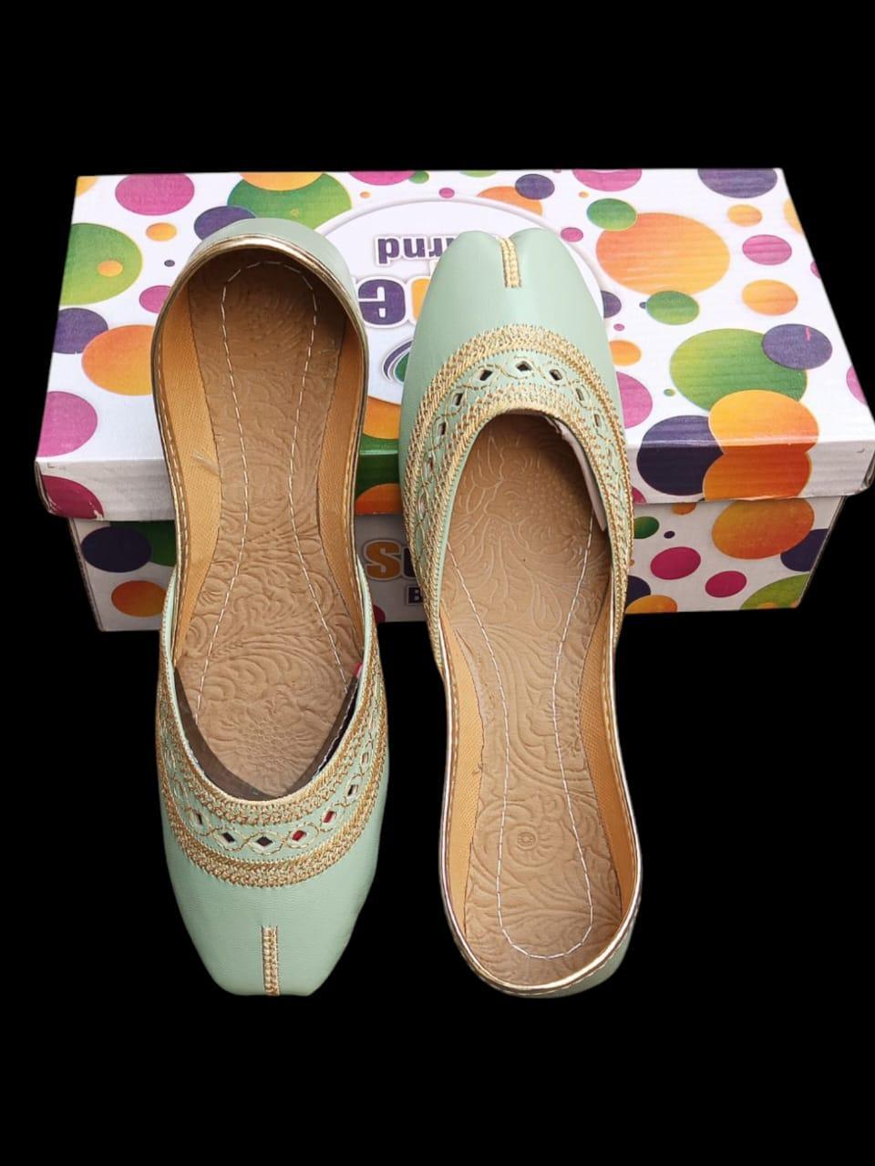 Stylish Women's Velvet Khussa with Thread Work