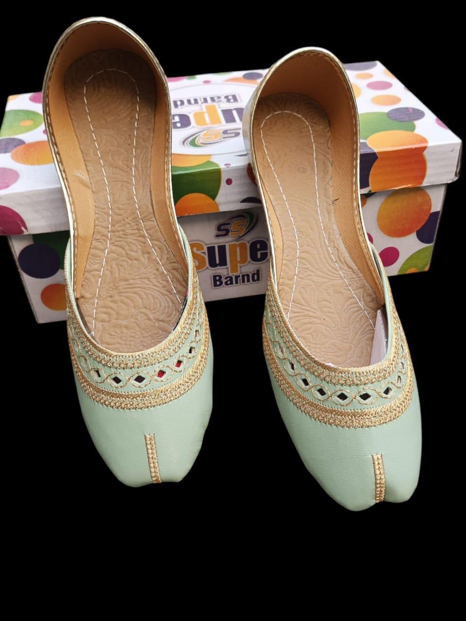 Stylish Women's Velvet Khussa with Thread Work