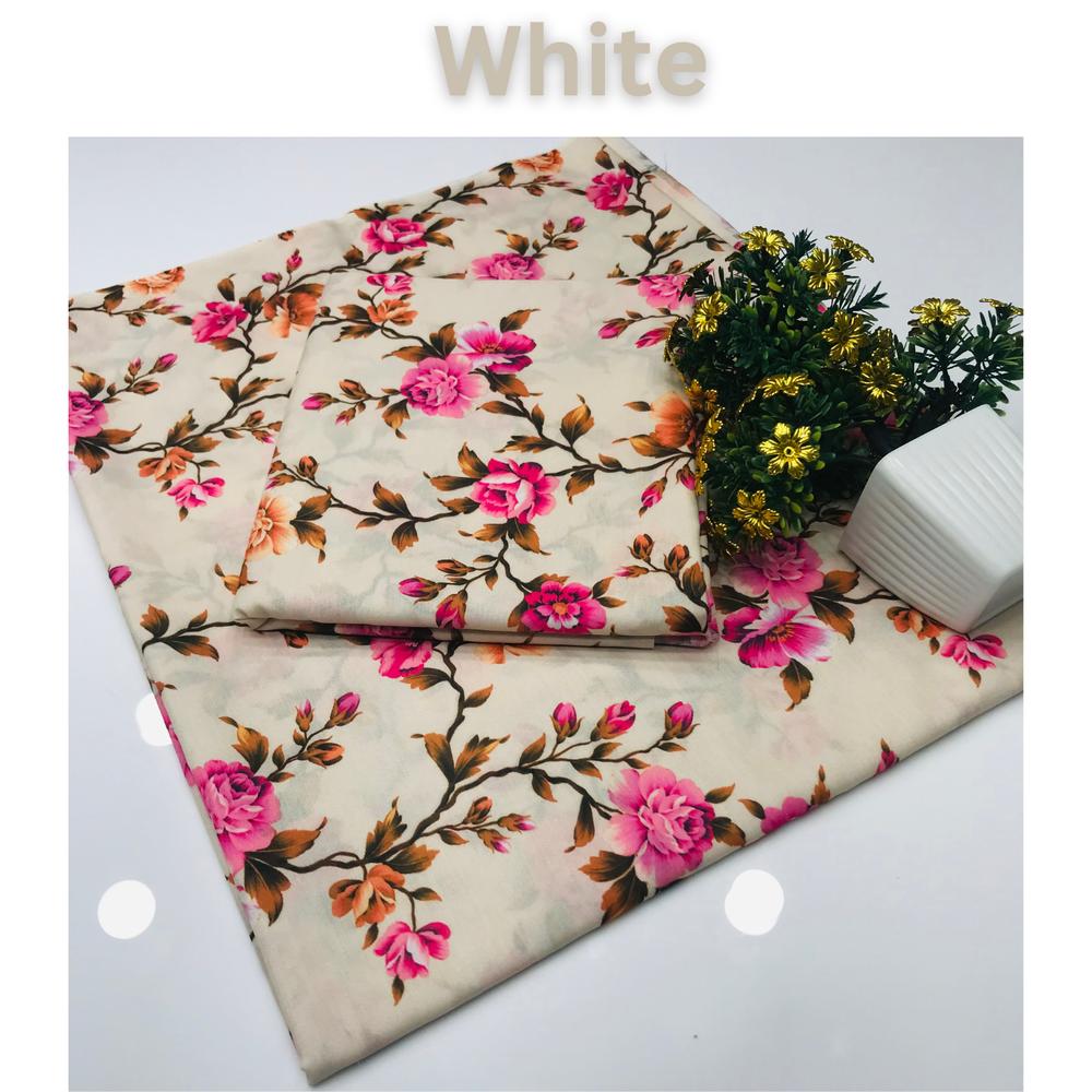 3 Pcs Women's Unstitched Lawn Printed Suit