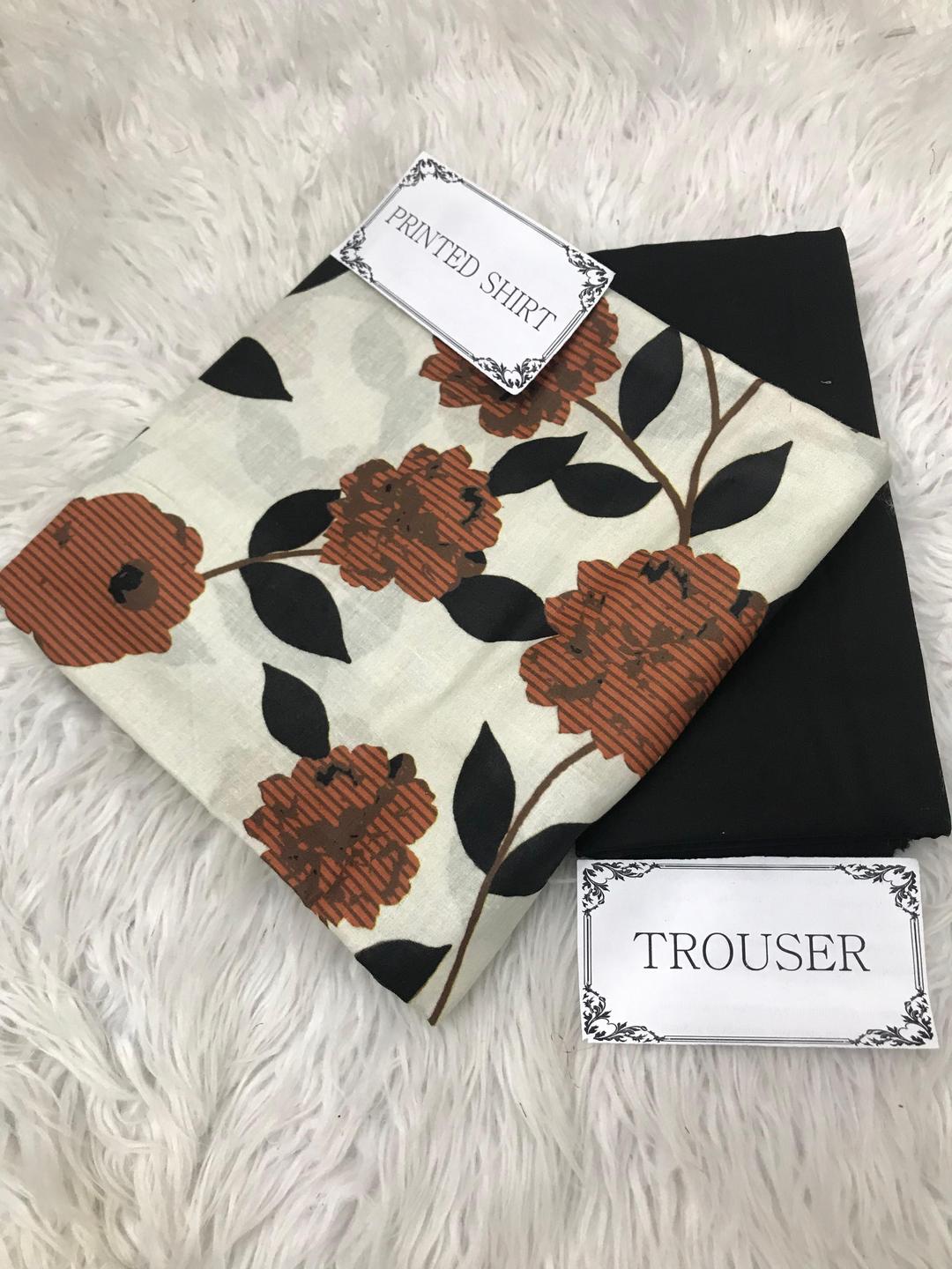 2 Pcs Women's Unstitched Printed Suit