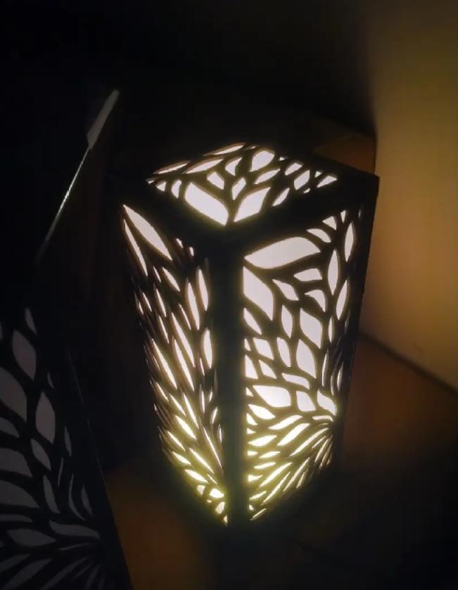 3D Wooden Leaf Lamp Brown 11.5" for Home Office