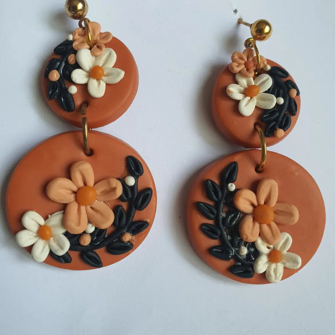 Resin Plating Resin Dangling Earrings