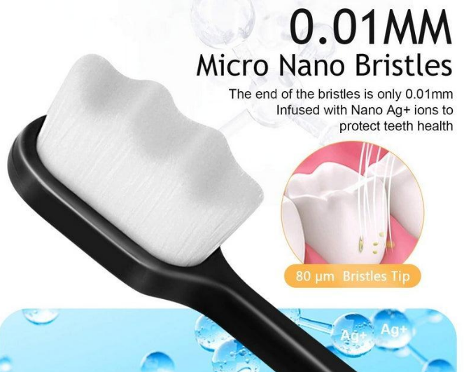 Ultra Thin Tooth Brush, Smooth White & Black Design