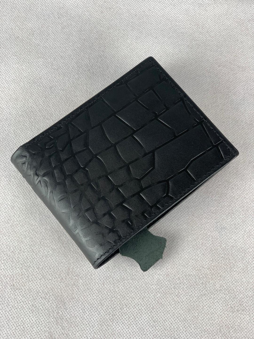 Stylish Men's Croc Leather Bi-Fold Wallet Black Brown Mustard