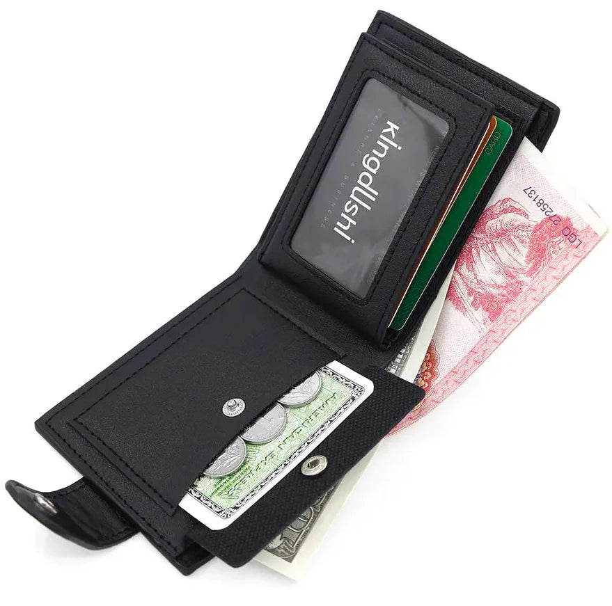 Men's Brown Leather Coin Purse Multi-Card Wallet