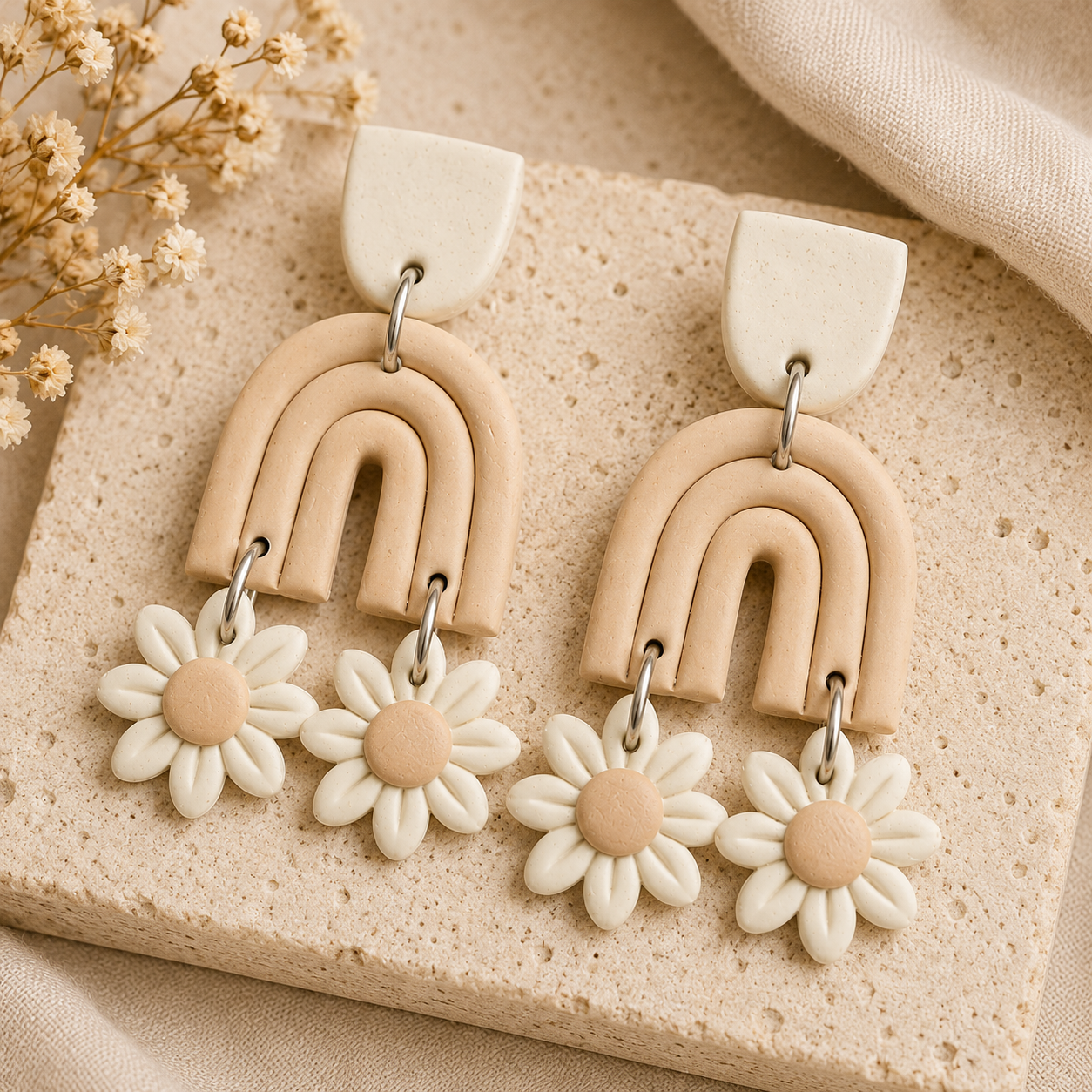 Resin Plating Resin Dangling Earrings