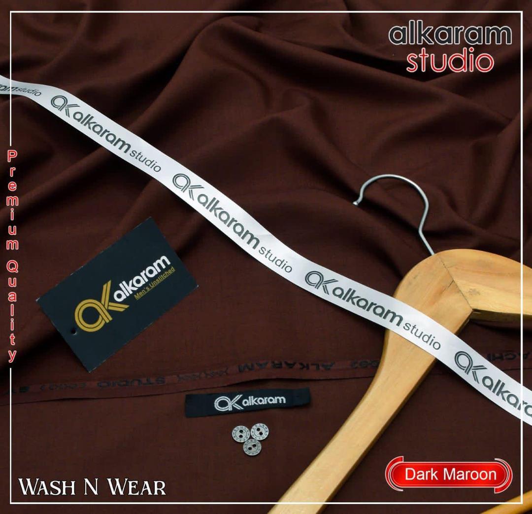 Dark Maroon Boski Unstitched Suit for Men