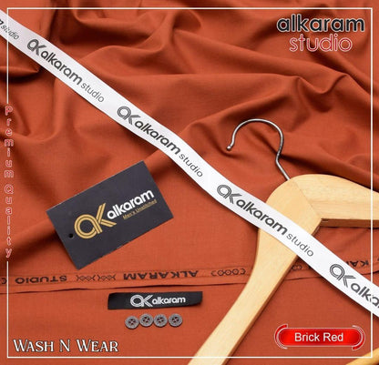 Boski Suit Brick Red Unstitched for Men
