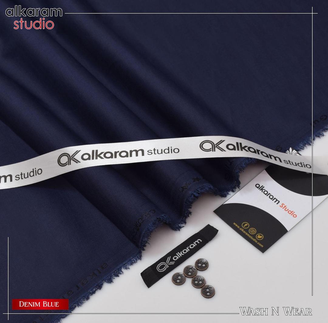Premium Boski Plain Suit Denim Blue Wash N Wear