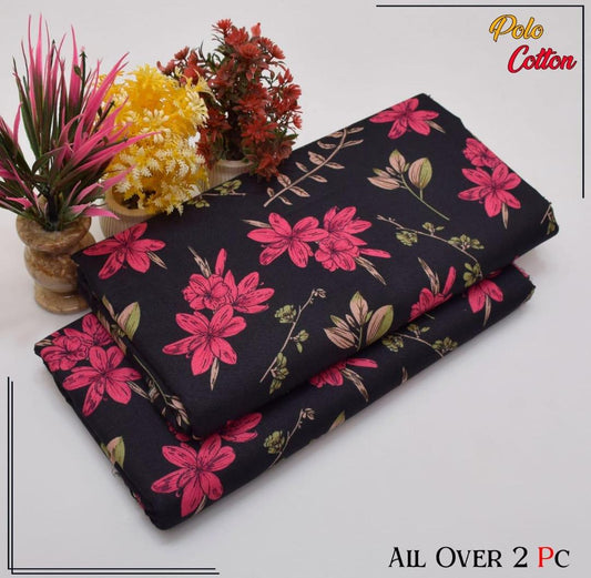 2 Pcs Women's Unstitched Printed Suit