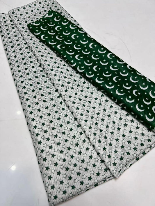 2 Pcs Women's Unstitched Lawn Printed Suit