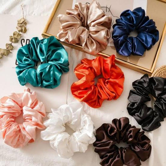 Multicolor Detangler Hair Scrunchies - Pack of 4 Premium Silk Accessories
