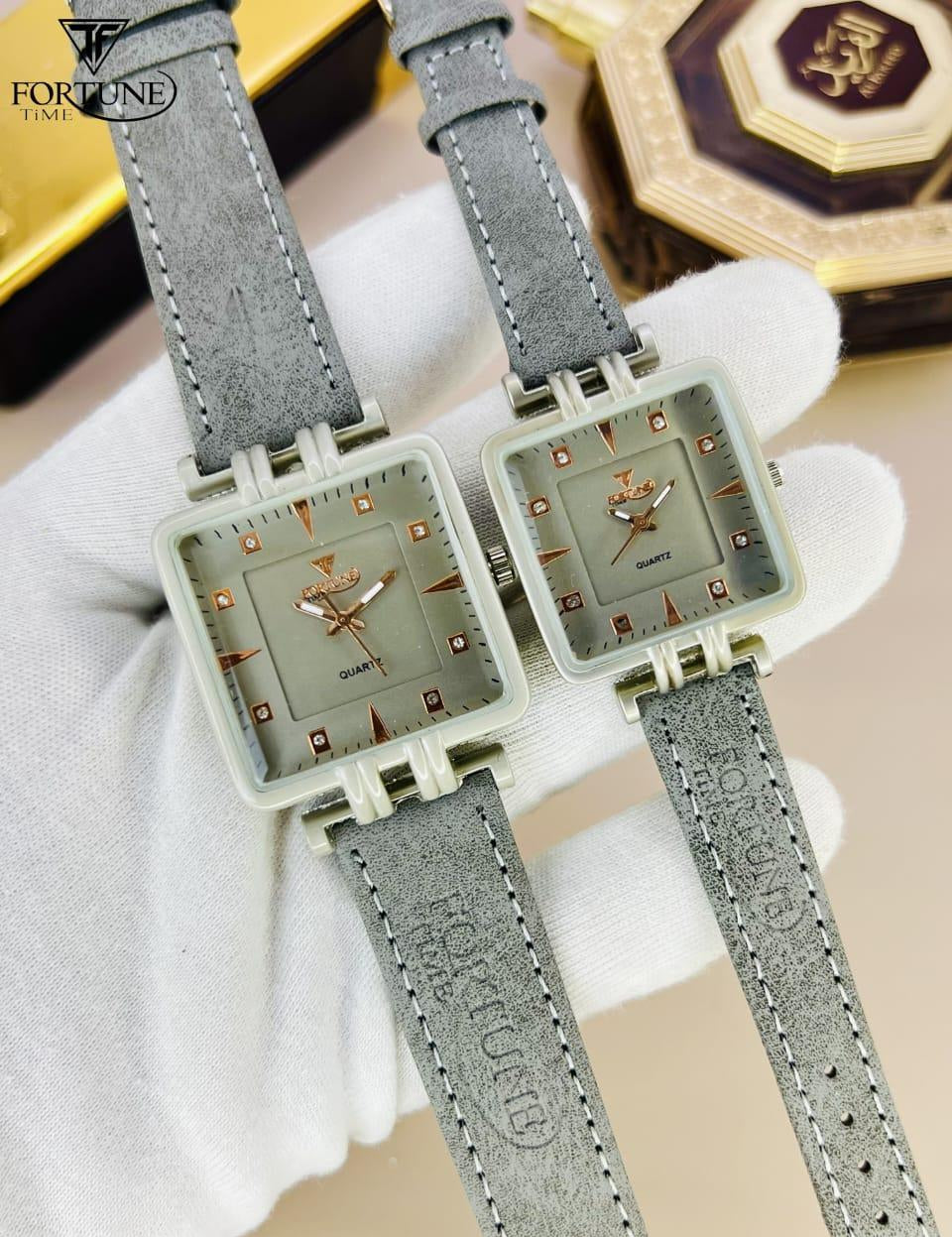 Stylish Quartz Couple Watches - 2 Pcs, Water Resistant,