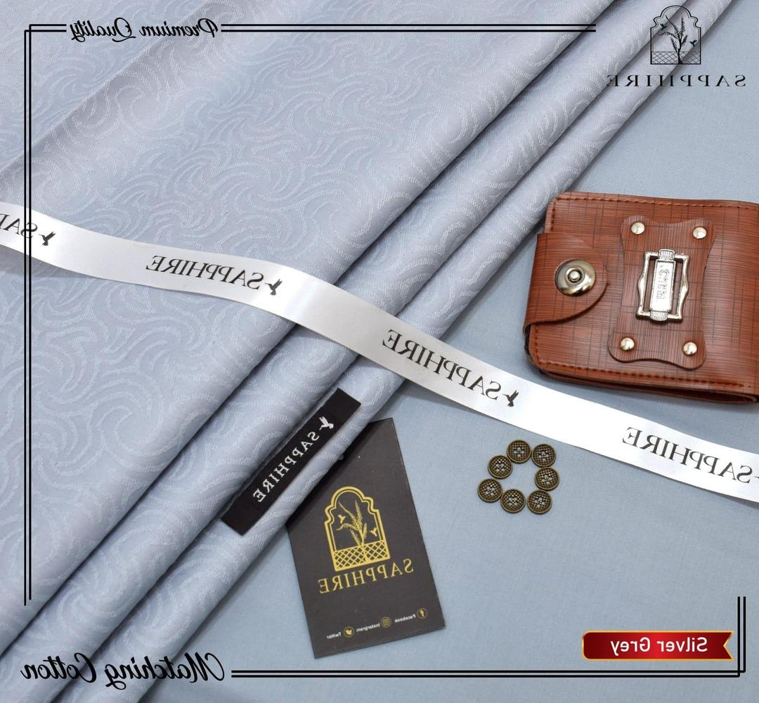 Men’s Unstitched Cotton Self Print Suit