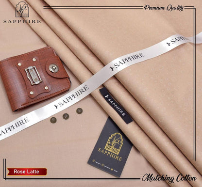 Men’s Unstitched Cotton Self Print Suit