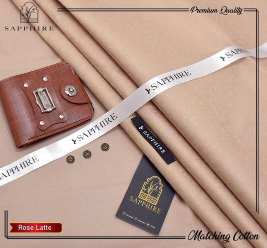 Men’s Unstitched Cotton Self Print Suit