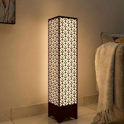 Wooden Floor Lamp with Elegant Cutout Design