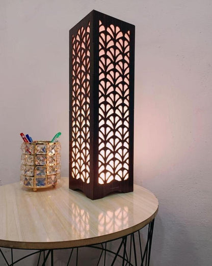 Wooden Floor Lamp with Elegant Cutout Design