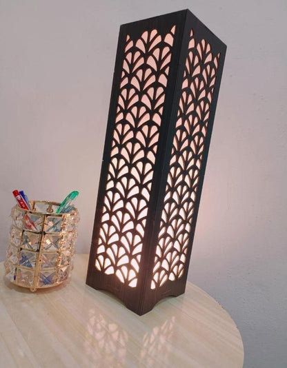 Wooden Floor Lamp with Elegant Cutout Design