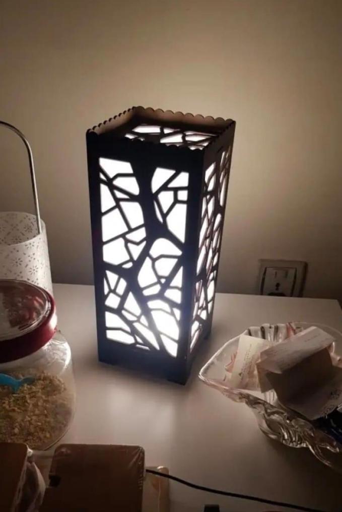 3D Wooden Table Lamp 11.5" Modern Design