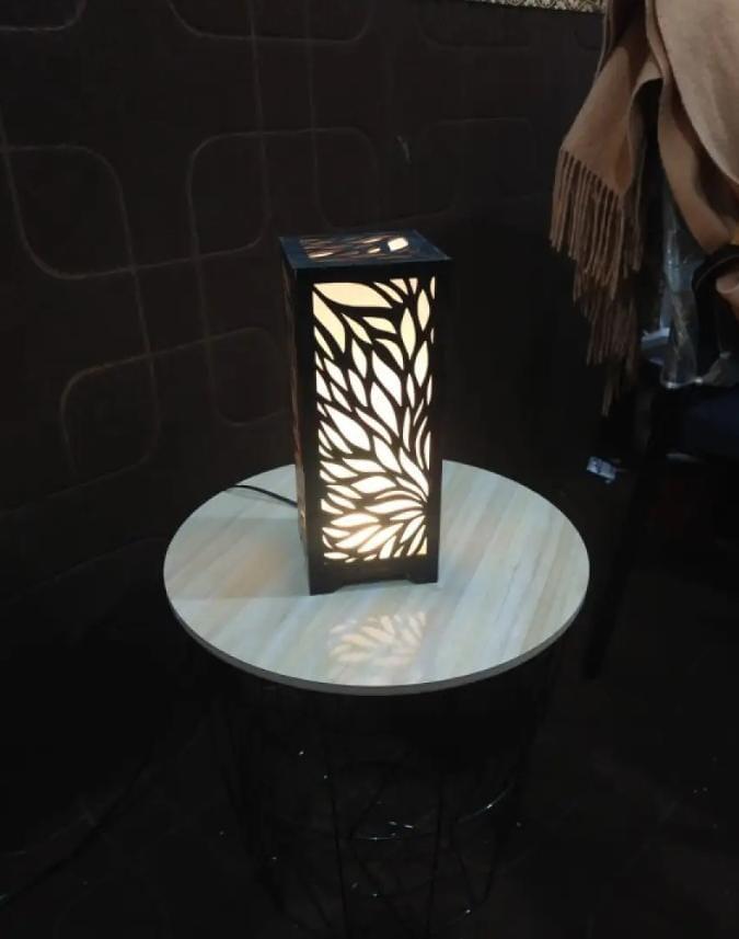 3D Wooden Leaf Lamp Brown 11.5" for Home Office