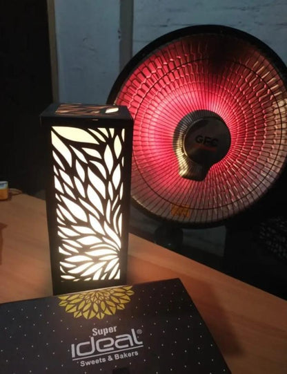 3D Wooden Leaf Lamp Brown 11.5" for Home Office