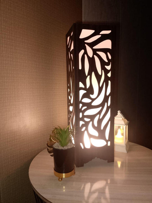 Wooden Leaf Design LED Table Lamp