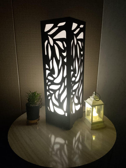 Wooden Leaf Design LED Table Lamp