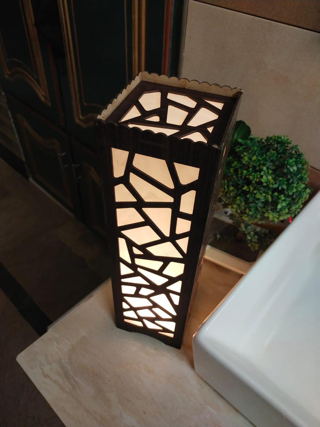 Big Wooden Laser Cut LED Night Lamp