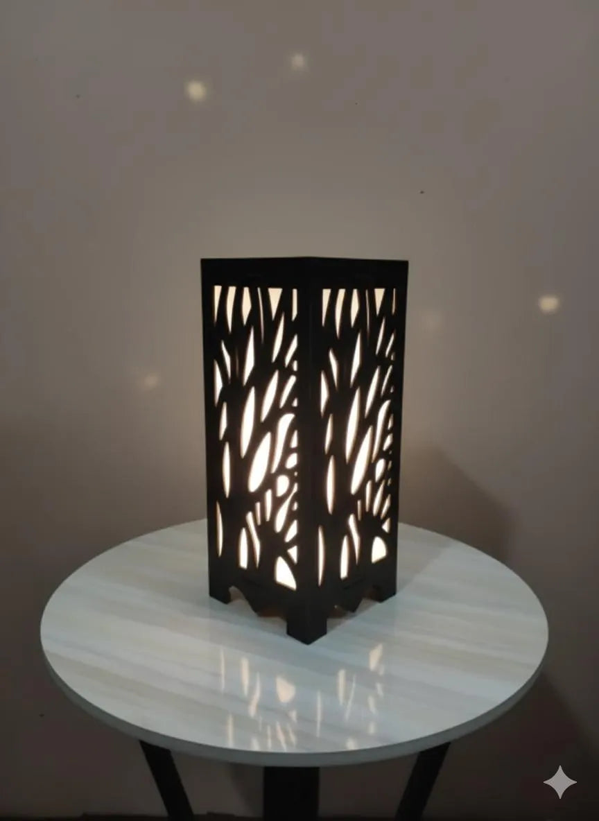 3D Wooden Tree Lamp Black Golden Light for Bedroom Decor