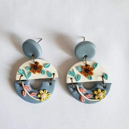 Resin Plating Resin Dangling Earrings