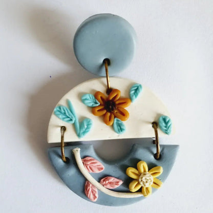 Resin Plating Resin Dangling Earrings