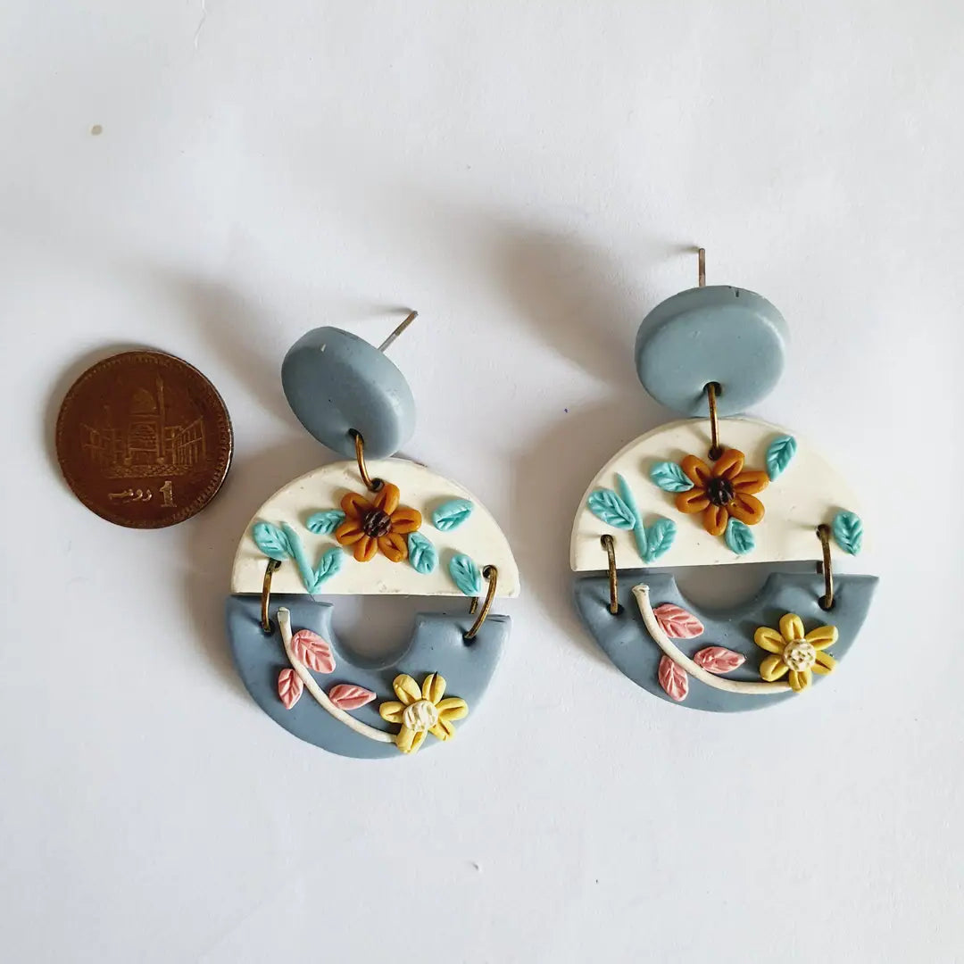 Resin Plating Resin Dangling Earrings