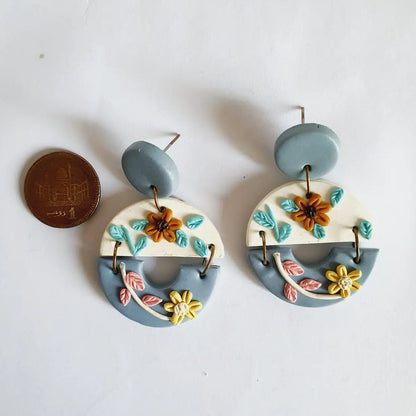 Resin Plating Resin Dangling Earrings