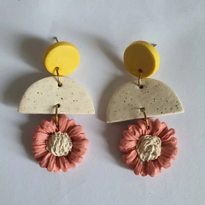 Resin Plating Resin Dangling Earrings