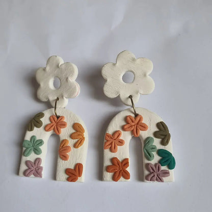 Resin Plating Resin Dangling Earrings