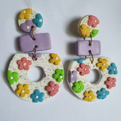 Resin Plating Resin Dangling Earrings