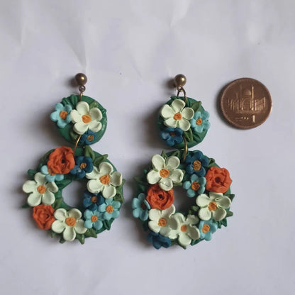 Resin Plating Resin Dangling Earrings
