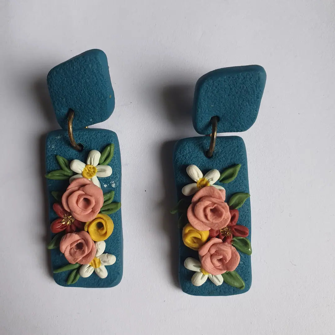 Resin Plating Resin Dangling Earrings