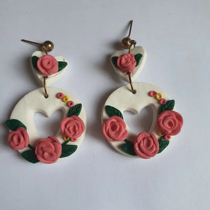 Resin Plating Resin Dangling Earrings