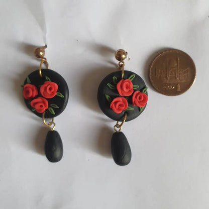 Resin Plating Resin Dangling Earrings