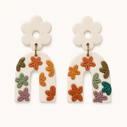Resin Plating Resin Dangling Earrings