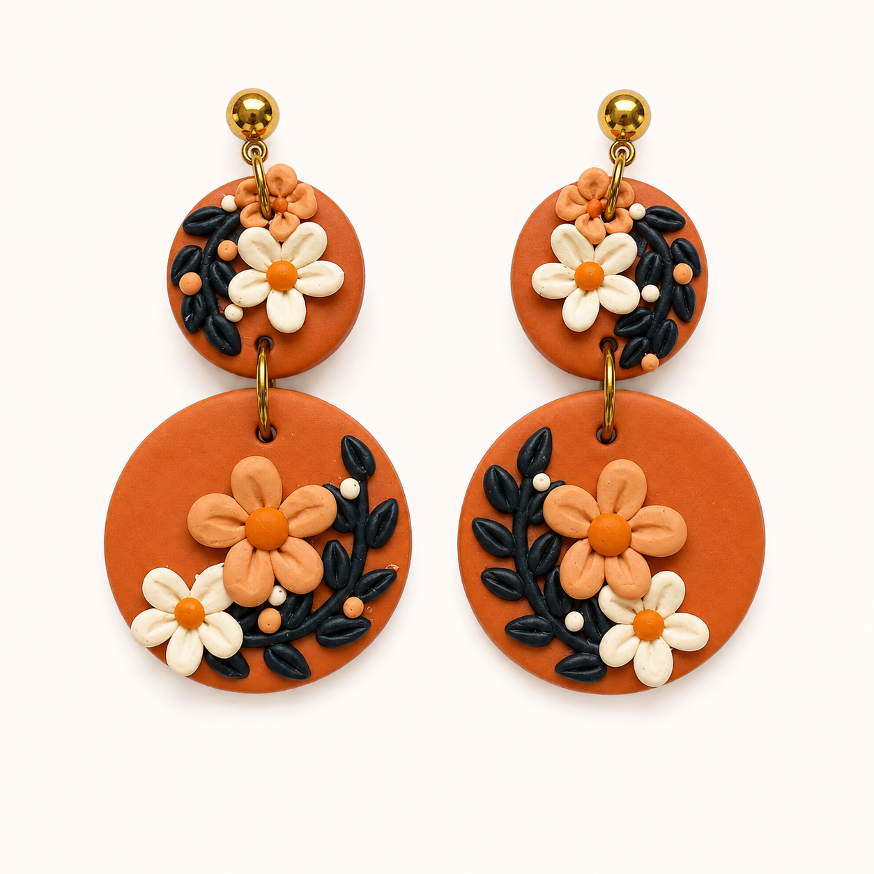 Resin Plating Resin Dangling Earrings