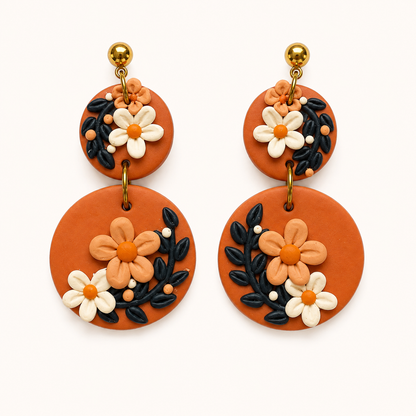 Resin Plating Resin Dangling Earrings