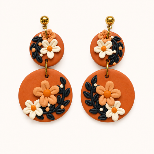 Resin Plating Resin Dangling Earrings