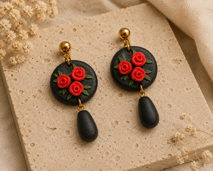 Resin Plating Resin Dangling Earrings