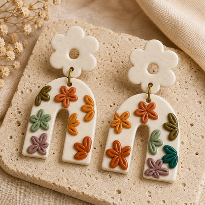 Resin Plating Resin Dangling Earrings
