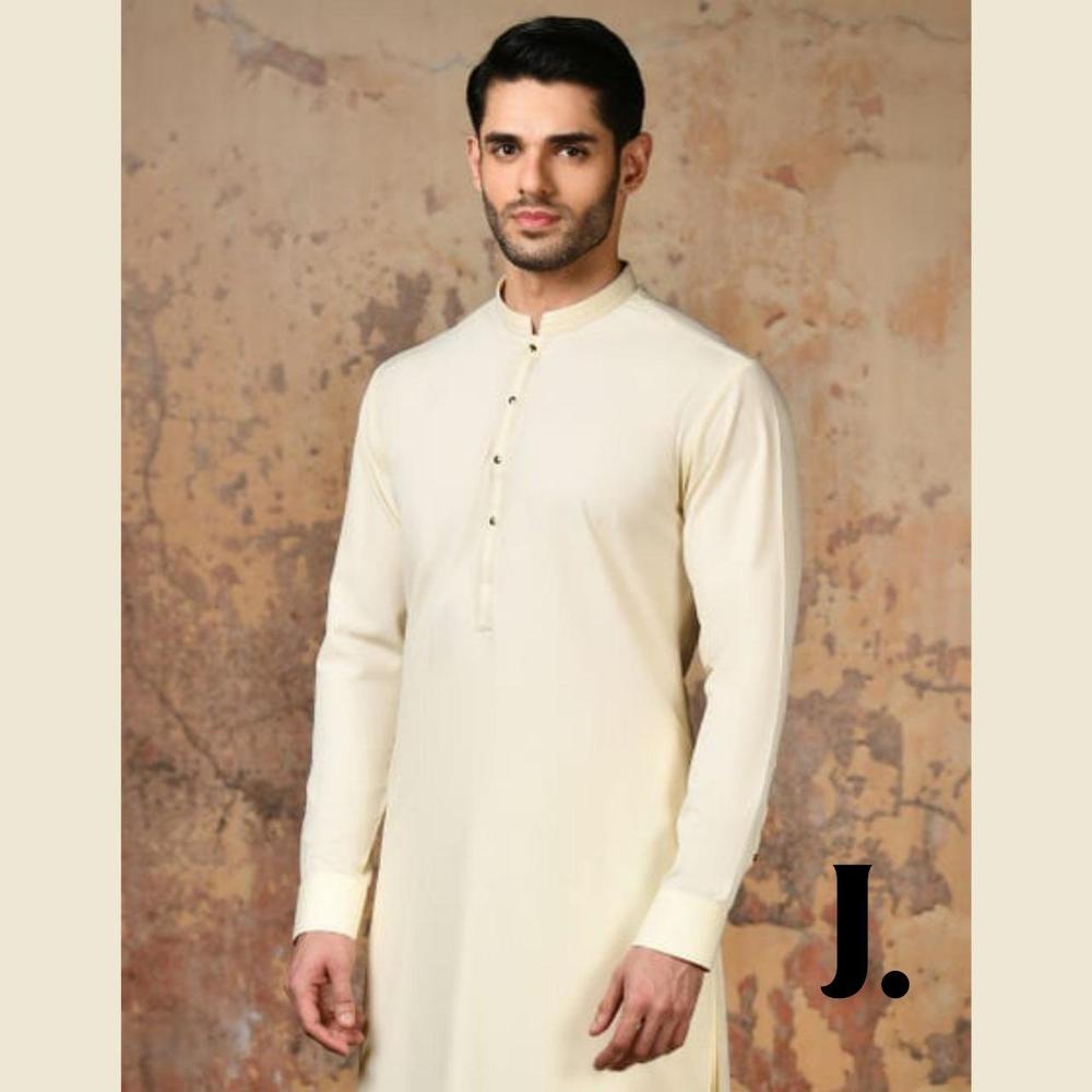 Men's Boski Plain Suit Cream Summer Wear