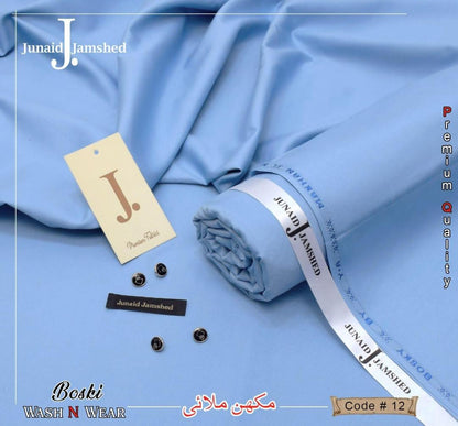 Premium Boski Plain Blue Suit for Men